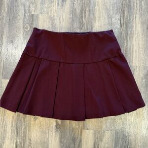 BCBGeneration Red Mini Skater Skirt Pleated Casual NWT
